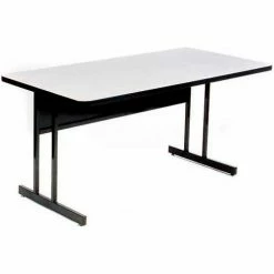 Correll Training Table - Laminate - 30" x 60", Gray Granite