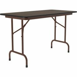 Correll Melamine Folding Table, 24" x 48", Walnut -Tables Shop CF2448M 01 03