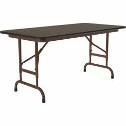 Correll Adjustable Height Melamine Folding Table, 24" x 48", Walnut -Tables Shop CFA2448M 01 03
