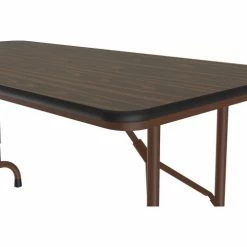 Correll Adjustable Height Melamine Folding Table, 24" x 48", Walnut -Tables Shop CFA2448M 01 04