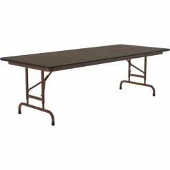 Correll Adjustable Height Laminate Folding Table, 30" x 96", Walnut -Tables Shop CFA3096M 01 03
