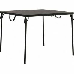 Bridgeport™ Fold-in-Half Resin Table, 38-1/2" Square Top, Black -Tables Shop COO C036BP14BLK1E