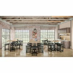 KFI Seating KFI 36" Square Table With Vintage Wood, Natural -Tables Shop CT4200 with Urban Loft Tables