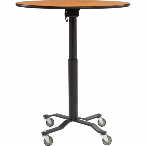 National Public Seating Café Time II Table - 30"W x 30"-42"H - Round - Laminate Top with MDF Core - Montana Walnut 1 National Public Seating Café Time II Table - 30"W x 30"-42"H - Round - Laminate Top with MDF Core - Montana Walnut