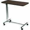 Drive Medical Deluxe Tilt Top Overbed Table, 30"W x 15"L Tabletop, 29.5"- 46" Height, Chrome Plated Base