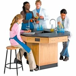 Diversified Spaces Octagon Science Workstation with Pedestal Base