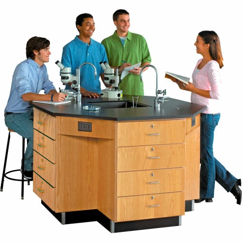 Diversified Spaces Octagon Science Workstation with Drawer Base 1 Diversified Spaces Octagon Science Workstation with Drawer Base