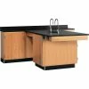Diversified Spaces 4 Station Science Perimeter Workstation with Door Cabinets
