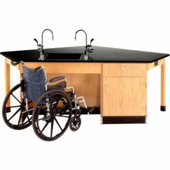 Diversified Spaces Forward Vision ADA Wooden Science Workstation with Door and Drawer Cabinet