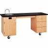 Diversified Spaces ADA Mobile Wooden Science Lab Station - 72"L x 24"W x 33"H - Oak