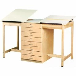 Diversified Spaces Drafting Table 70"L x 32-1/2"W - 2 Station w/ 8 Drawers