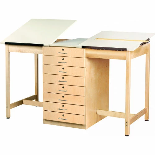 Diversified Spaces Drafting Table 70"L x 32-1/2"W - 2 Station w/ 8 Drawers 1 Diversified Spaces Drafting Table 70"L x 32-1/2"W - 2 Station w/ 8 Drawers