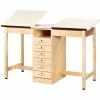 Diversified Spaces Drafting Table 60"L x 24"W - 2 Station w/ 6 Drawers