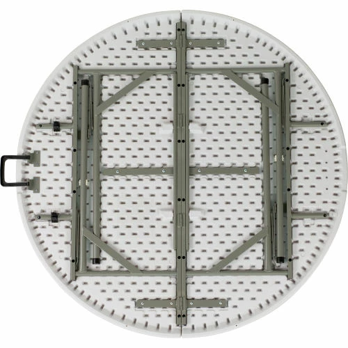 Flash Furniture 48" Round Fold-In-Half Plastic Table, White 9 Flash Furniture 48" Round Fold-In-Half Plastic Table, White - Image 9