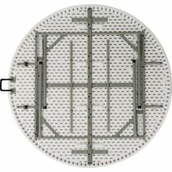 Flash Furniture 61" Round Fold-In-Half Plastic Table, White -Tables Shop FDAD 154Z GG inset1