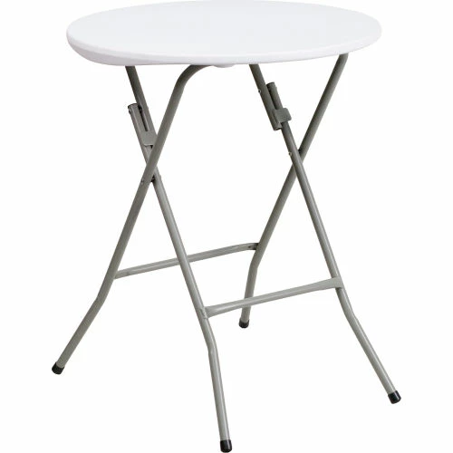 Flash Furniture 24" Round Folding Plastic Table, White 2 Flash Furniture 24" Round Folding Plastic Table, White - Image 2