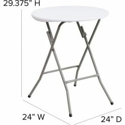Flash Furniture 24" Round Folding Plastic Table, White 14 Flash Furniture 24" Round Folding Plastic Table, White -Tables Shop FDAD YCZ 80R 1 SM GW GG DIMS