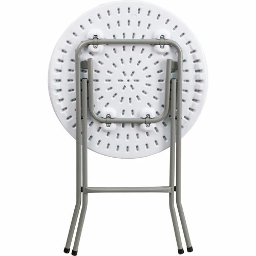Flash Furniture 24" Round Folding Plastic Table, White 8 Flash Furniture 24" Round Folding Plastic Table, White - Image 8