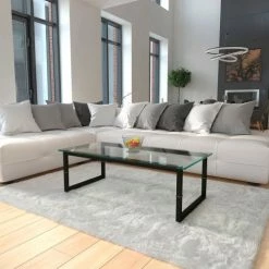 Flash Furniture Glass Top Coffee Table with Black Metal Legs -Tables Shop FHF FFD COFFEE TBL GG LS