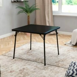 Flash Furniture Folding Card Table - Black -Tables Shop FHF FJB 2 GG LS