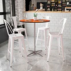 Flash Furniture 36" Round Cocktail Table With 30" & 42" Leg Columns, Natural -Tables Shop FHF FXA 36 COTA GG LS