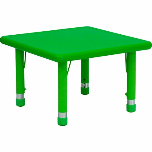 Flash Furniture 24'' Square Height Adjustable Activity Table - Plastic - Green 5 Flash Furniture 24'' Square Height Adjustable Activity Table - Plastic - Green - Image 5