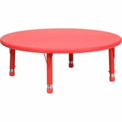 Flash Furniture 45'' Round Height Adjustable Activity Table - Plastic - Red 10 Flash Furniture 45'' Round Height Adjustable Activity Table - Plastic - Red -Tables Shop FHF YU YCX 005 2 ROUND TBL RED GG