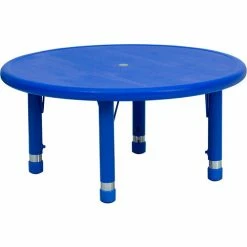 Flash Furniture 33'' Round Height Adjustable Activity Table - Plastic - Blue 9 Flash Furniture 33'' Round Height Adjustable Activity Table - Plastic - Blue -Tables Shop FHF YU YCX 007 2 ROUND TBL BLUE GG