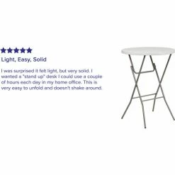 Flash Furniture, 32" Round Bar Height Folding Table, Plastic, White -Tables Shop FRB 32RB BAR GW GG REVIEW