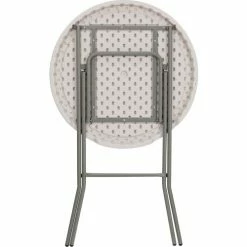 Flash Furniture, 32" Round Bar Height Folding Table, Plastic, White -Tables Shop FRB 32RB BAR GW GG inset1