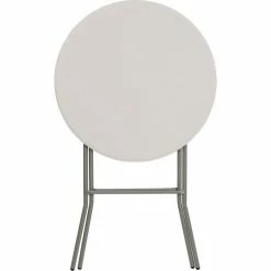 Flash Furniture, 32" Round Bar Height Folding Table, Plastic, White -Tables Shop FRB 32RB BAR GW GG inset2
