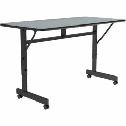 Correll Econo-Line Flip Top Table, 24" x 48", Gray Granite -Tables Shop FT2448M 15 03