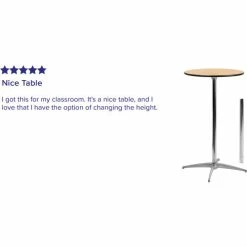 Flash Furniture 24" Round Cocktail Table With 30" & 42" Leg Columns, Natural -Tables Shop FXA 24 COTA GG REVIEW