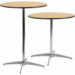 Flash Furniture 30" Round Cocktail Table With 30" & 42" Leg Columns, Natural -Tables Shop FXA 30 COTA GG inset1