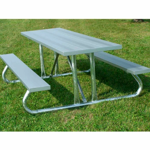 GT Grandstands 6' Picnic Table, Anodized Aluminum Planking, Galvanized Steel Frame 1 GT Grandstands 6' Picnic Table, Anodized Aluminum Planking, Galvanized Steel Frame