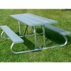GT Grandstands 8' Picnic Table, Anodized Aluminum Planking, Galvanized Steel Frame