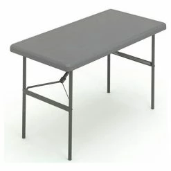 Iceberg Enterprises Iceberg IndestrucTable TOO™ Plastic Folding Table, 24" x 48", Charcoal -Tables Shop ICB 65207