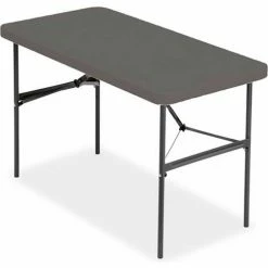 Iceberg Enterprises Iceberg IndestrucTable TOO™ Plastic Folding Table, 24" x 48", Charcoal