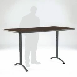 Iceberg Enterprises Iceberg ARC Adjustable Height Conference Table - 36" x 72" Rectangular - Walnut -Tables Shop ICB 69324