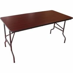 Interion By Global Industrial Interion&reg; Folding Wood Table, 60"W x 30"L, Mahogany -Tables Shop ICX 695829MH
