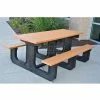 Frog Furnishings 6' Park Place Picnic Table, Recycled Plastic, Gray