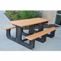 Frog Furnishings 8' Park Place Picnic Table, Recycled Plastic, Cedar