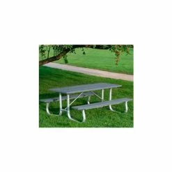 Frog Furnishings 8' Picnic Table, Recycled Plastic, Gray