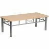 Flash Furniture Natural Laminate Coffee Table - Silver Steel Frame