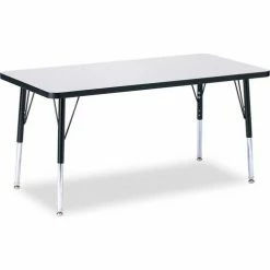 Jonti-Craft Berries® Rectangle Activity Table, 48"W x 24"L x 15" To 24"H, Classic Gray