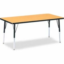 Jonti-Craft Berries® Rectangle Activity Table, 30"W x 60"L x 24-31"H, Classic Oak