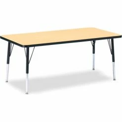 Jonti-Craft Berries® Rectangle Activity Table, 30"W x 60"L x 15" To 24"H, Classic Maple