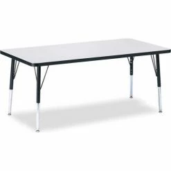 Jonti-Craft Berries® Rectangle Activity Table, 30"W x 60"L x 15" To 24"H, Classic Gray