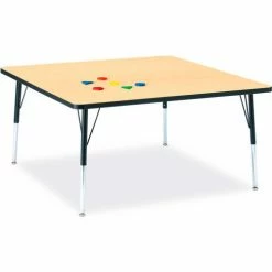Jonti-Craft Berries® Square Activity Table, 48"W x 48"L x 24-31"H, Classic Maple