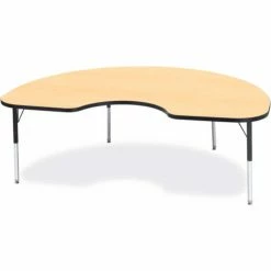 Jonti-Craft Berries® Kidney Activity Table, 48"W x 72"L x 15" To 24"H, Classic Maple